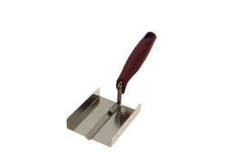 DOORDAGT Hoekschopje + V-groef 5 mm. RVS 